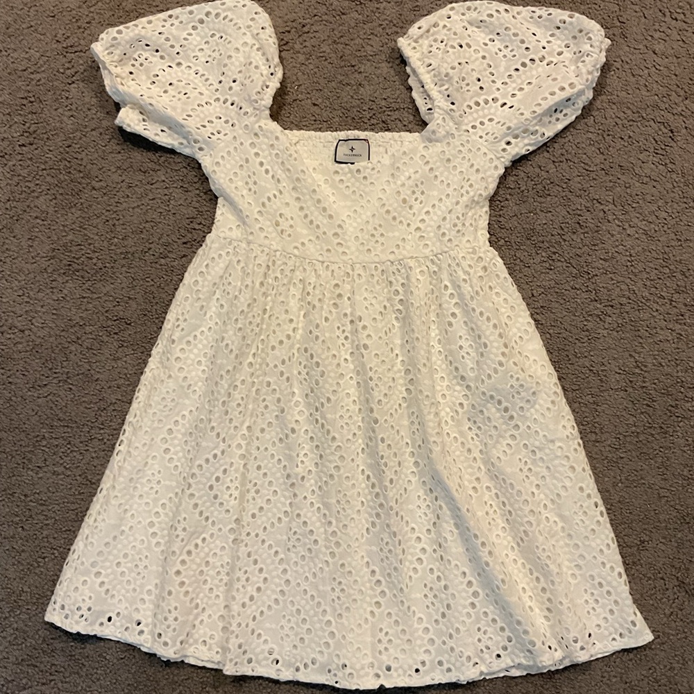 Tuckernuck Abigail White Eyelet Tunic Mini Dress Easter Party sz Small, Lk New - Picture 4 of 6